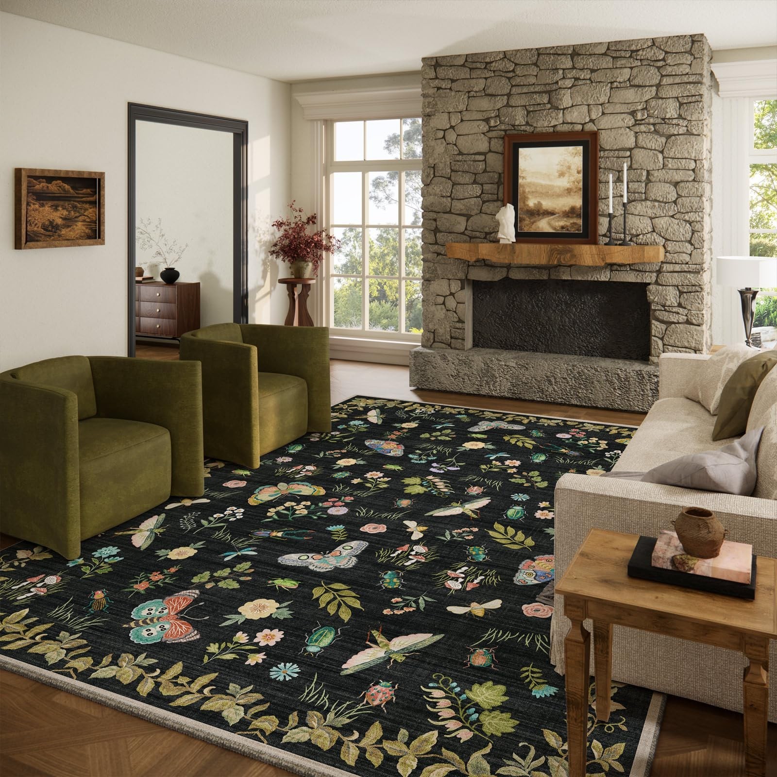 Washable Area Rug for Living Room: 8x10 Area Rugs Vintage Rugs Stain Resistan... Washable Area Rug for Living Room: 8x10 Area Rugs Vintage Rugs Stain Resistan...