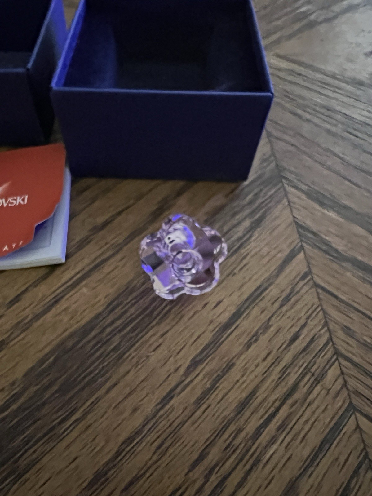 Swarovski Crystal Flower Ornament Figurine Purple & Clear Boxed w/ Certificate Swarovski Crystal Flower Ornament Figurine Purple & Clear Boxed w/ Certificate