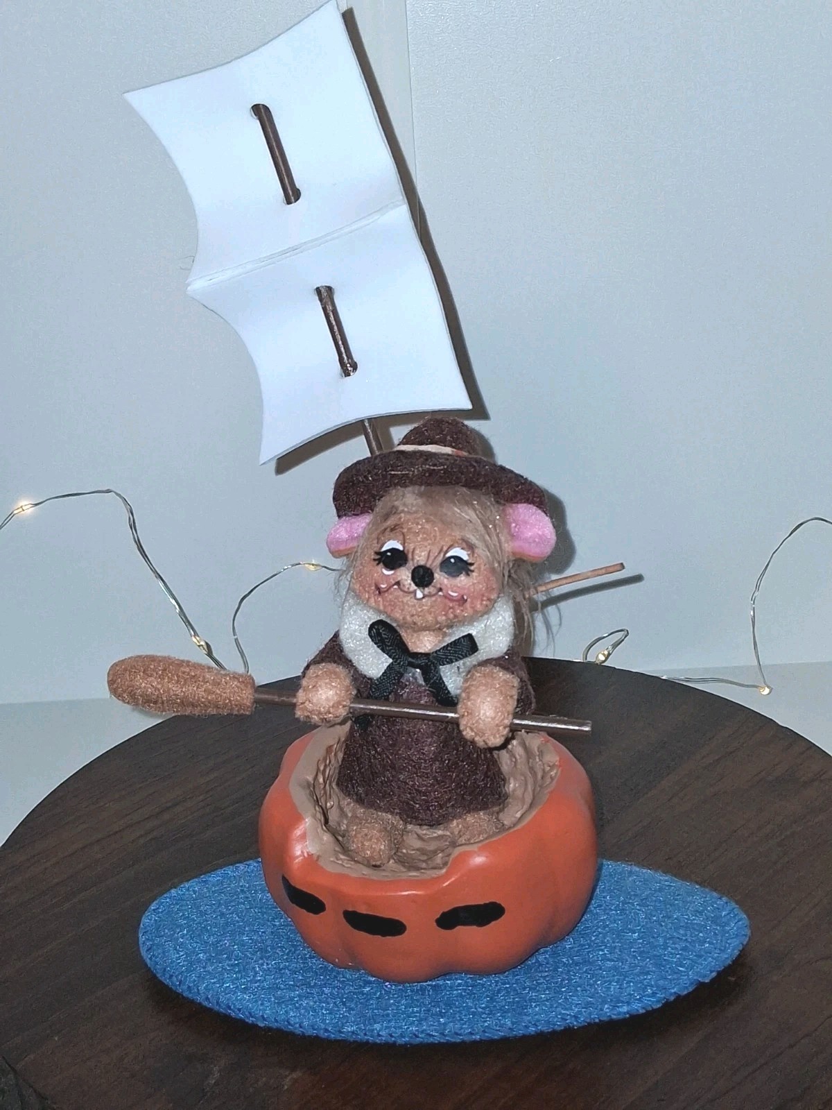 ANNALEE PILGRIM MAYFLOWER MOUSE NWT  Pumpkin Boat Sail And Oar Sooo Cute 2022