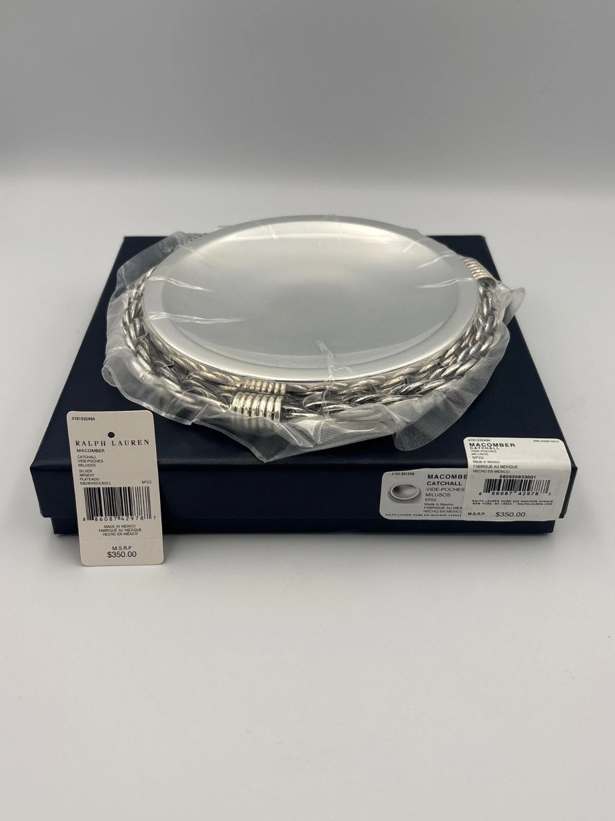 NWB Ralph Lauren Silver Plated Brass Macomber Catchall Tray MSRP $350 7 NWB Ralph Lauren Silver Plated Brass Macomber Catchall Tray MSRP $350 7