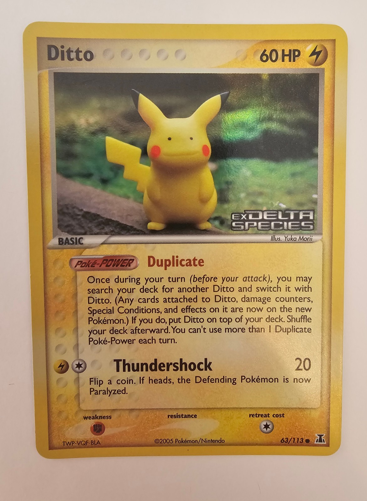 Ditto Pikachu Pokemon Ex Delta Species 63/113 Reverse Holo LP/NM STAMPED Ditto Pikachu Pokemon Ex Delta Species 63/113 Reverse Holo LP/NM STAMPED