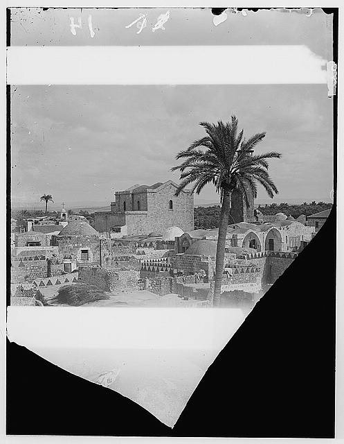 Photo:Lydda Palestine Church of St George 1900s Palm Trees Cemetery