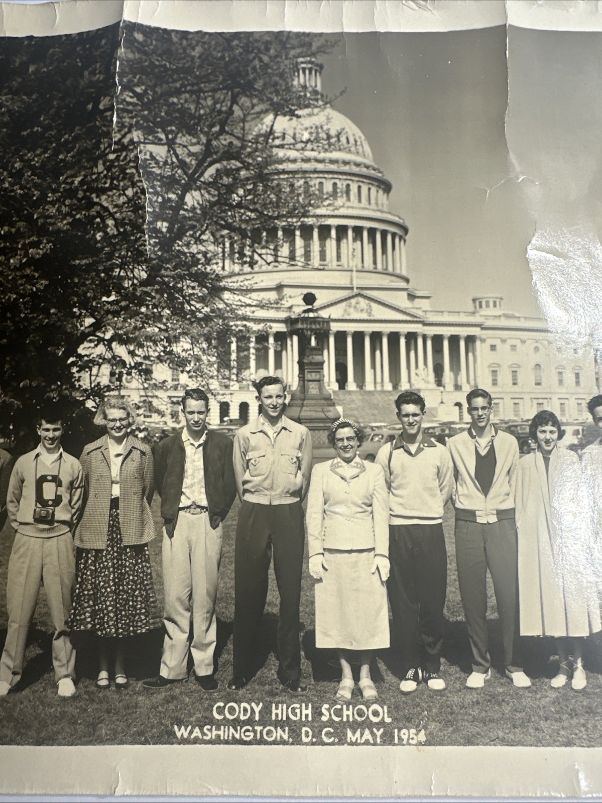 Vintage 1954 Panoramic Photo Cody High School Washington D.C. Capital