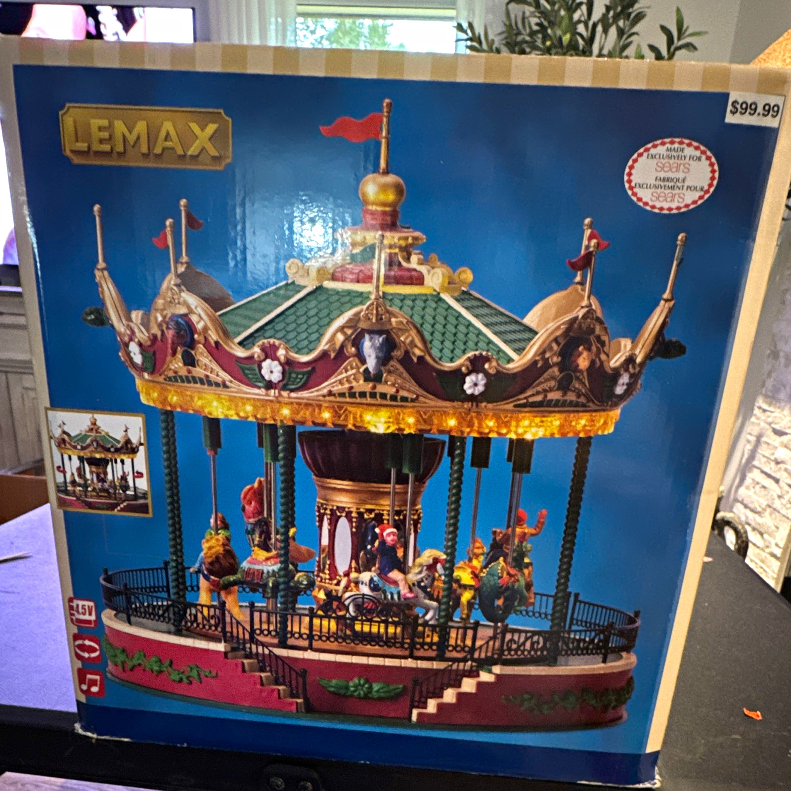 Lemax Sights and Sounds Jungle Carousel Musical Illuminated Resin 2017 Boxed