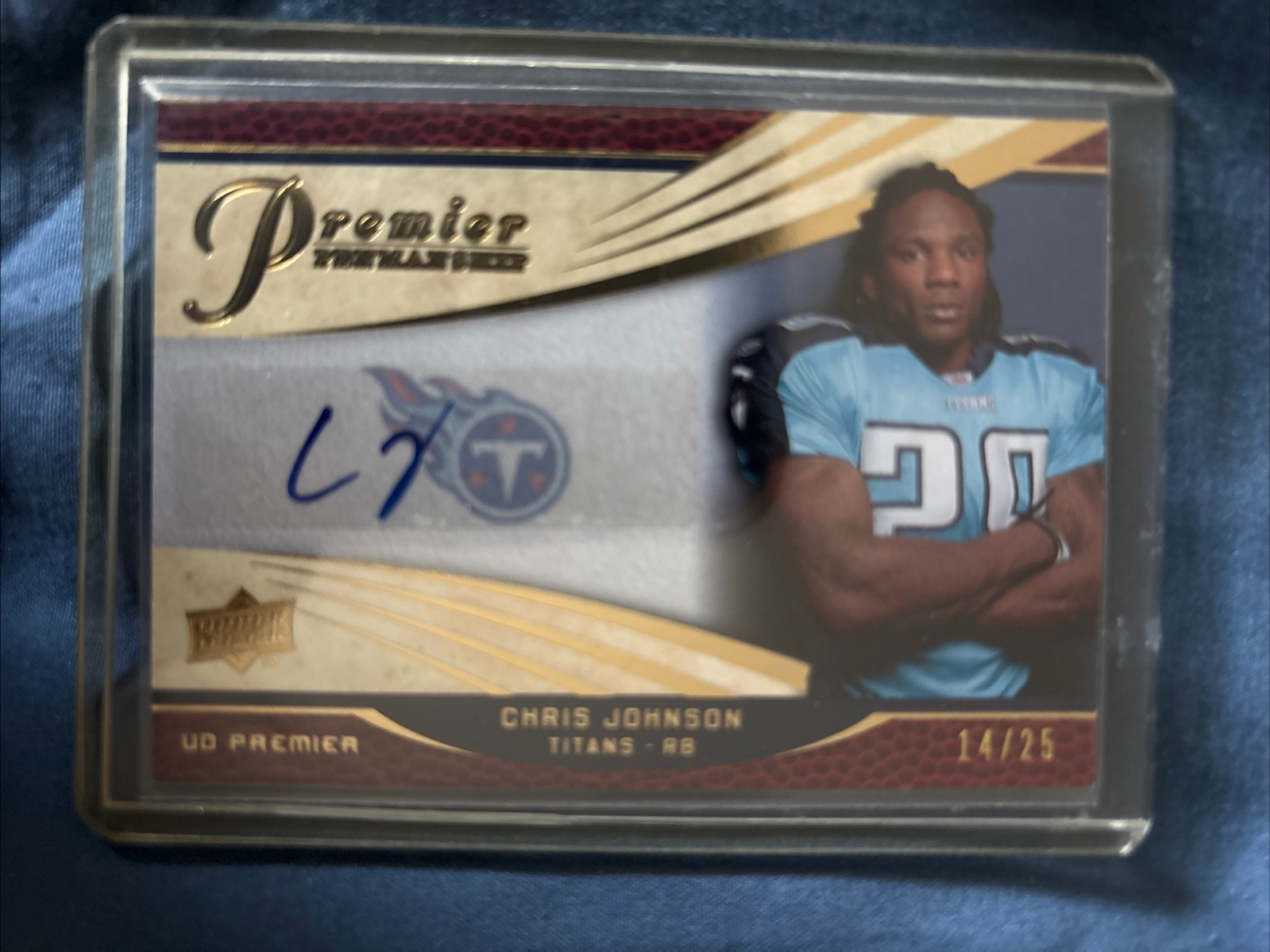 ✅2008 UD Premier Penmanship 14/25 Chris Johnson #PP22 Rookie Auto RC Autograph✅