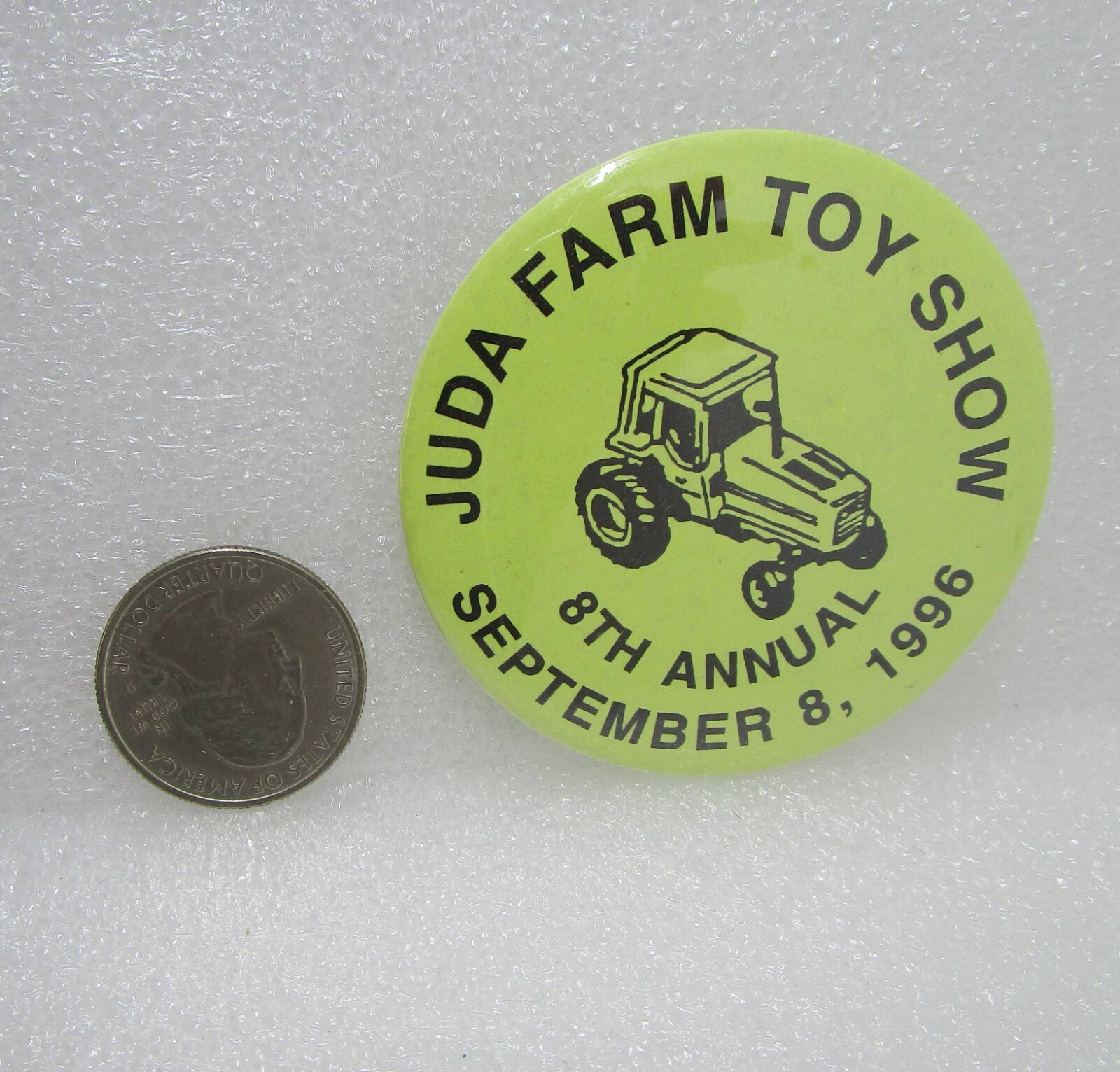 1996 8th Annual Juda Farm Toy Show Button Pin