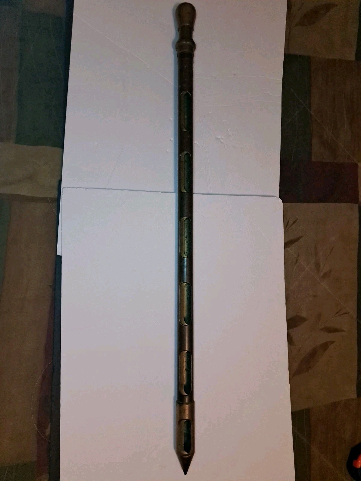 Antique Brass Farm Grain Probe Burrows Equipment Co Evanston Illinois 39 Inch