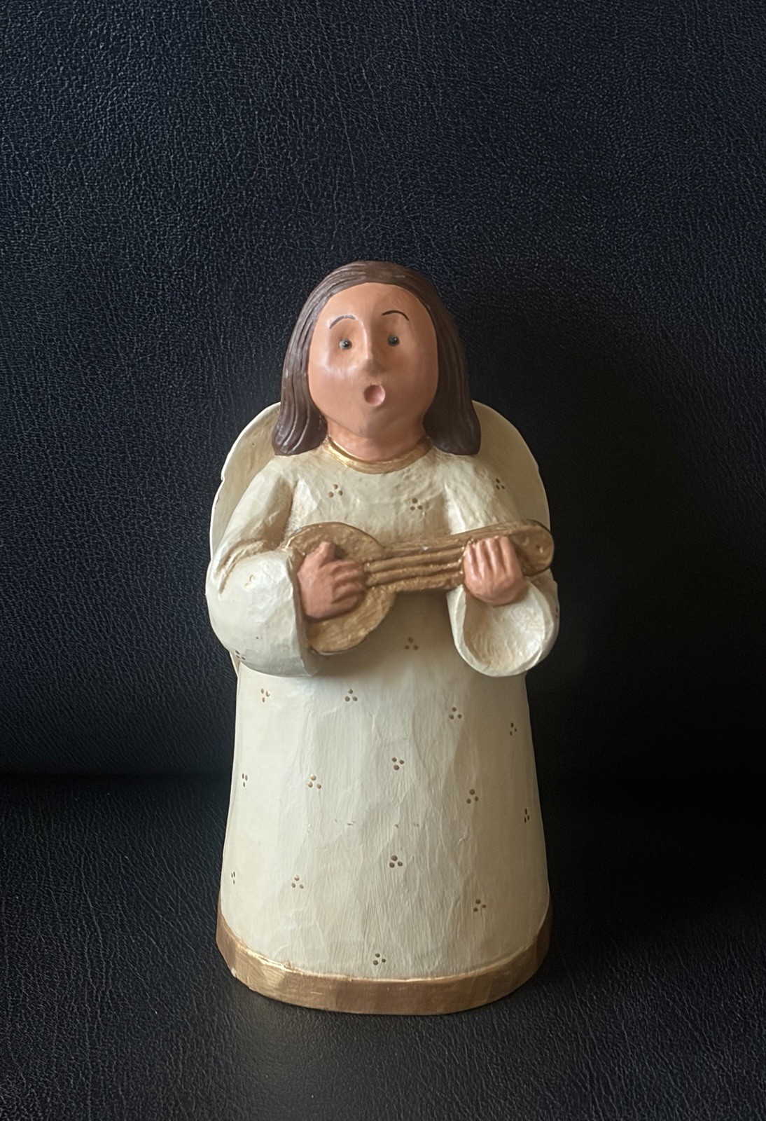 RARE Vintage Tim Jumper Hand Carved & Painted Wood Christmas Angel Figurine 6.5 RARE Vintage Tim Jumper Hand Carved & Painted Wood Christmas Angel Figurine 6.5