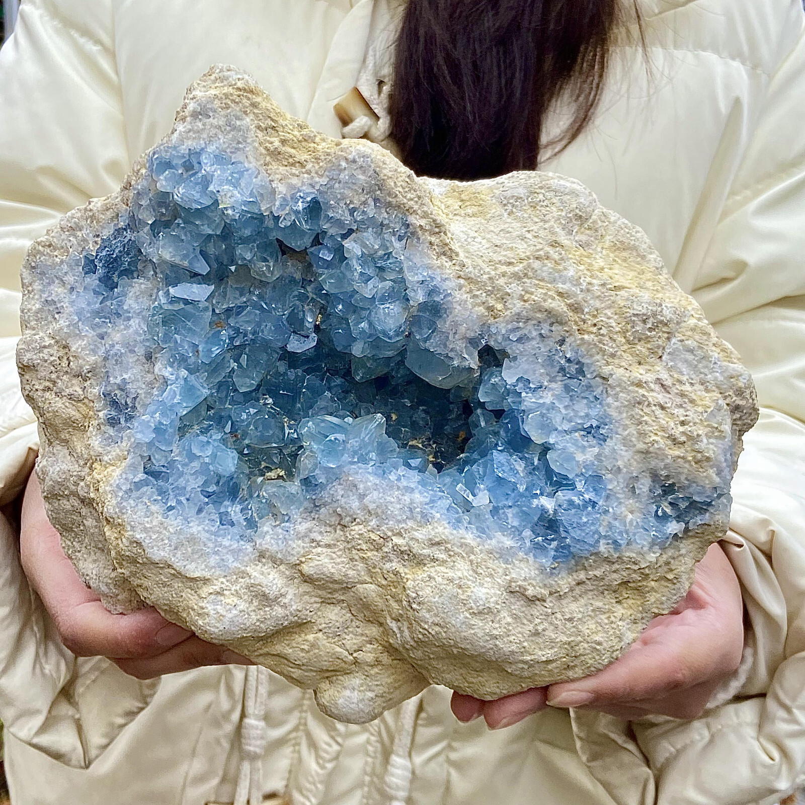 11.19LB Natural and beautiful blue crystal cave mineral sample