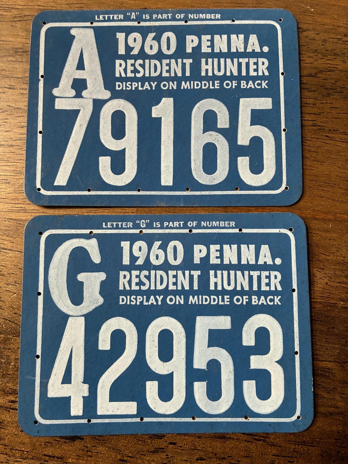 Two Vintage 1960 Pennsylvania PA Hunting Licenses