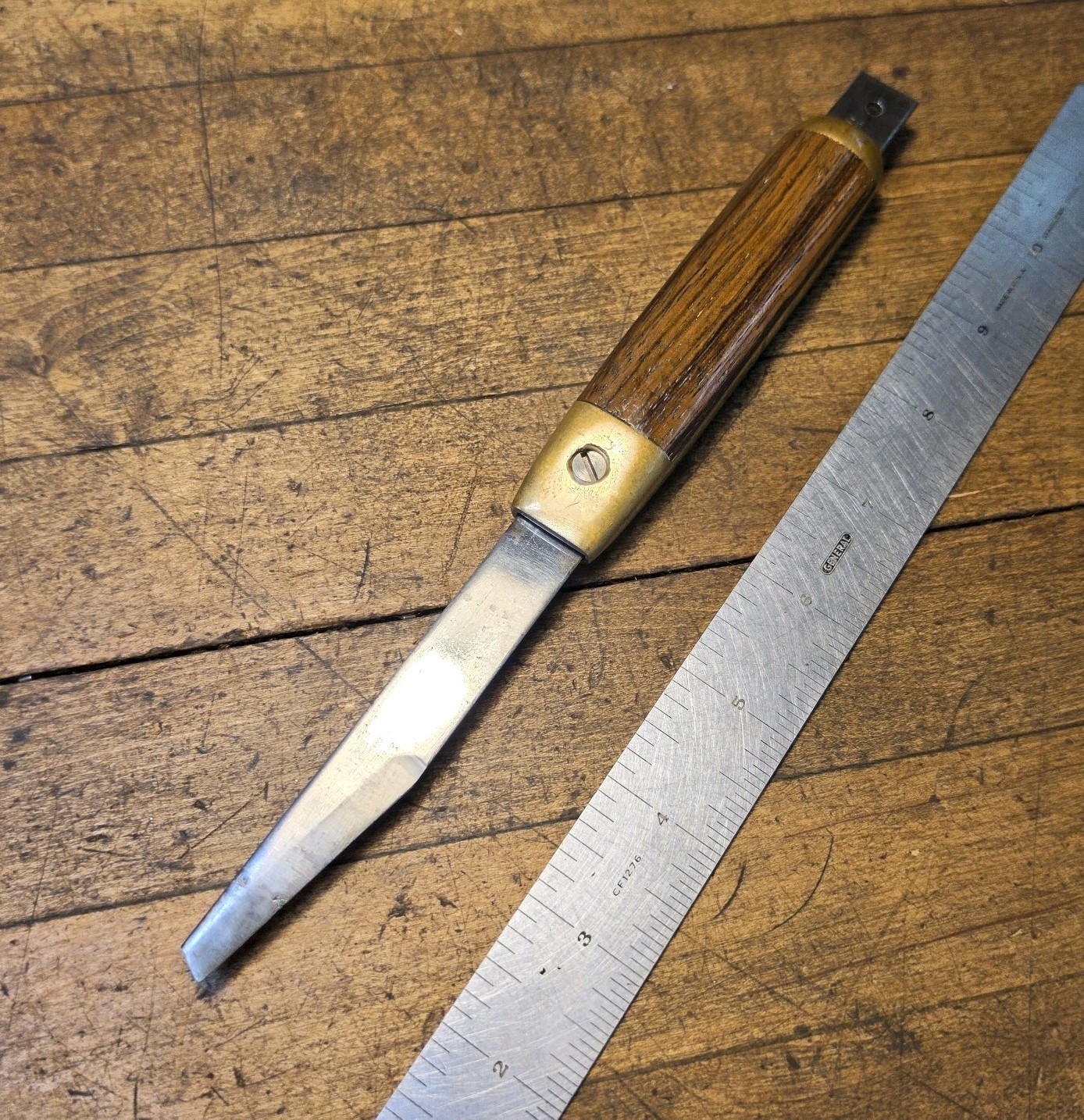 GORGEOUS Vintage MURPHY Mill Knife Industrial Factory Knife 9½” ROSEWOOD & BRASS