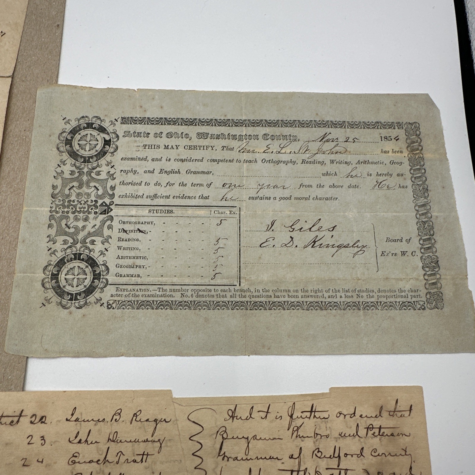 Vintage Lot of 19th Century Historical Documents Handwritten Ephemera