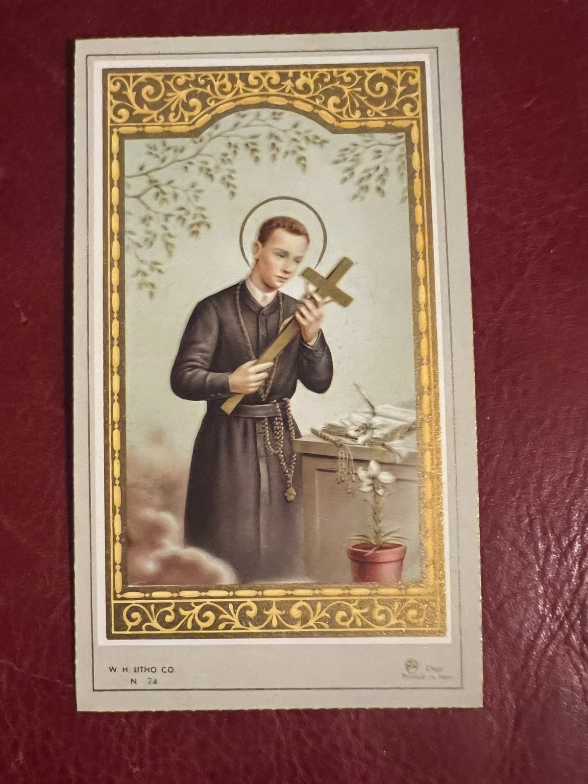Vintage Catholic Holy Card - Gilded - St. Gerard Patron of Mothers 1950's