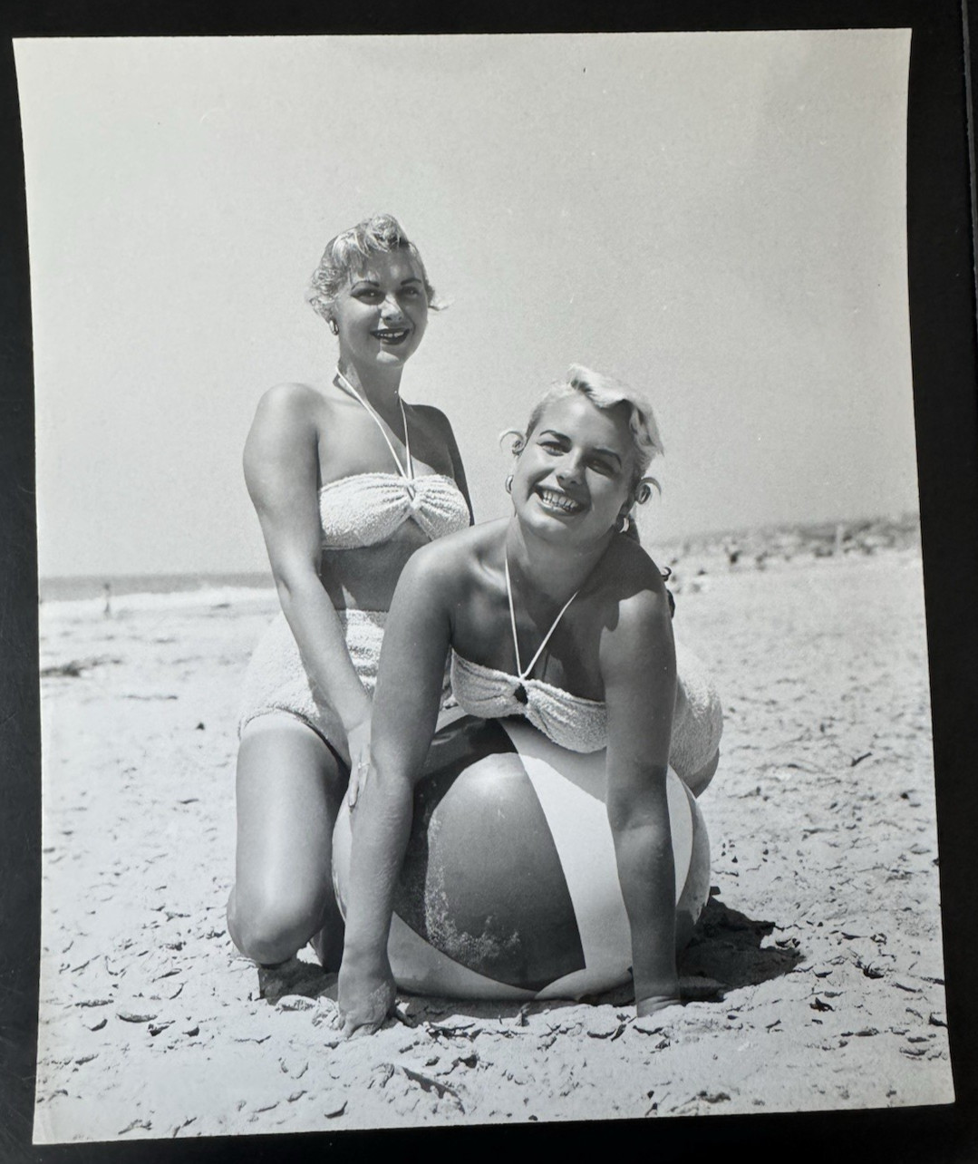 Vintage 1950's Original Press Photo Model Beach New York Atlantic Press Blonde