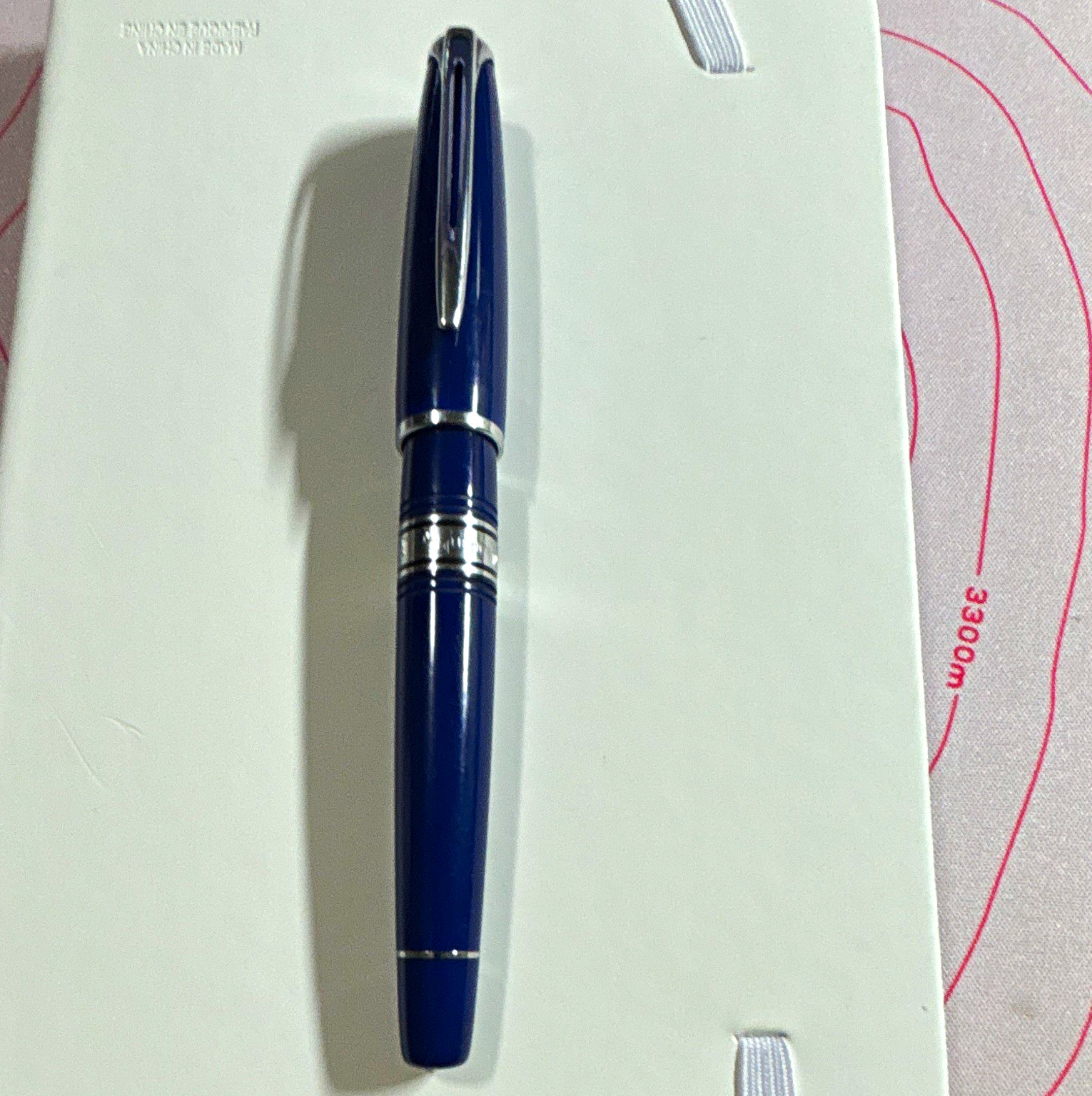 Waterman Charleston Blue Resin Fountain Pen Black Ink 18K Gold