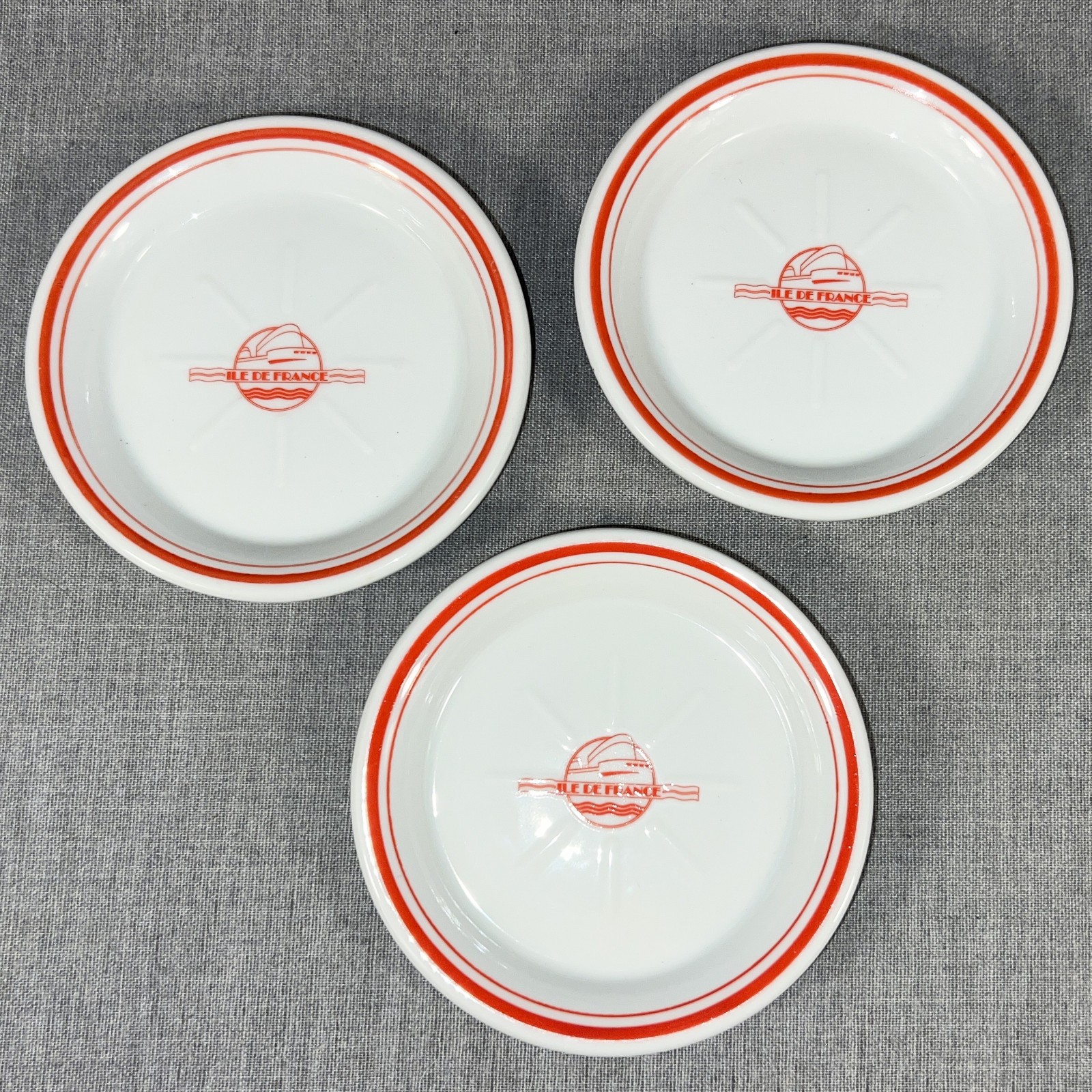 THREE Premiere Classe 1978 | Ile de France | Small Dishes | Ocean Liner 5-1/8\