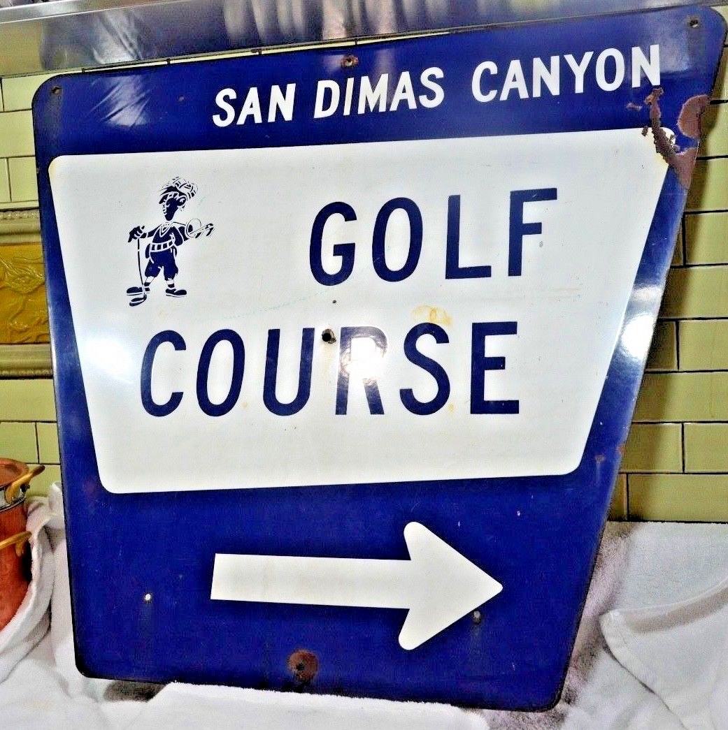 Rare Vintage  Huge Porcelain SAN DIMAS CANYON GOLF COURSE 35\