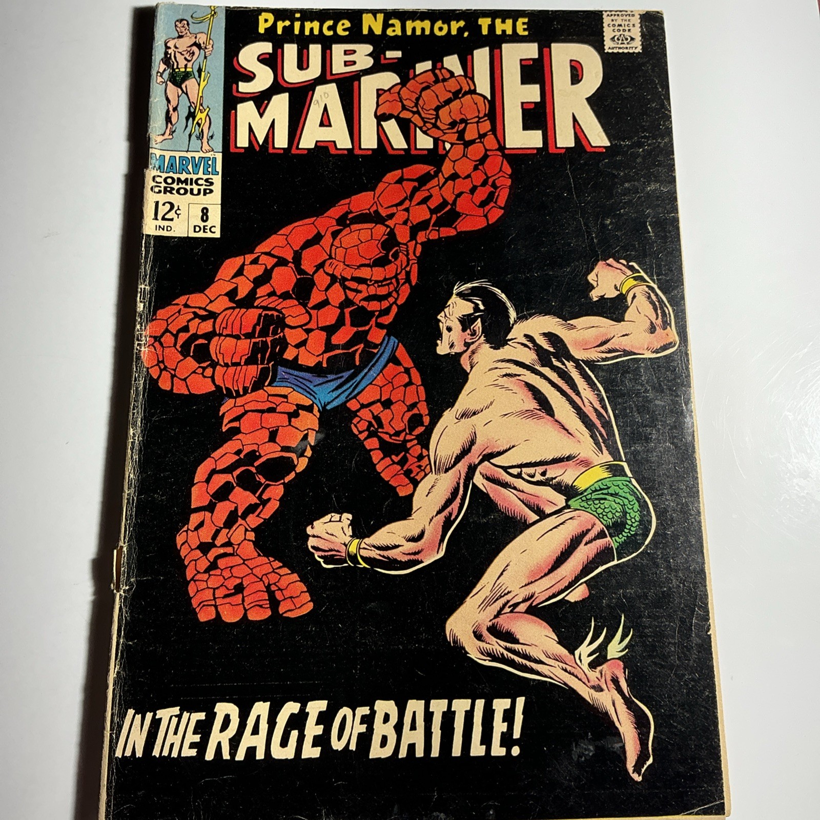 Sub-Mariner #8 1968 VG John Buscema Thing Vs. Sub-Mariner Marvel Silver Age