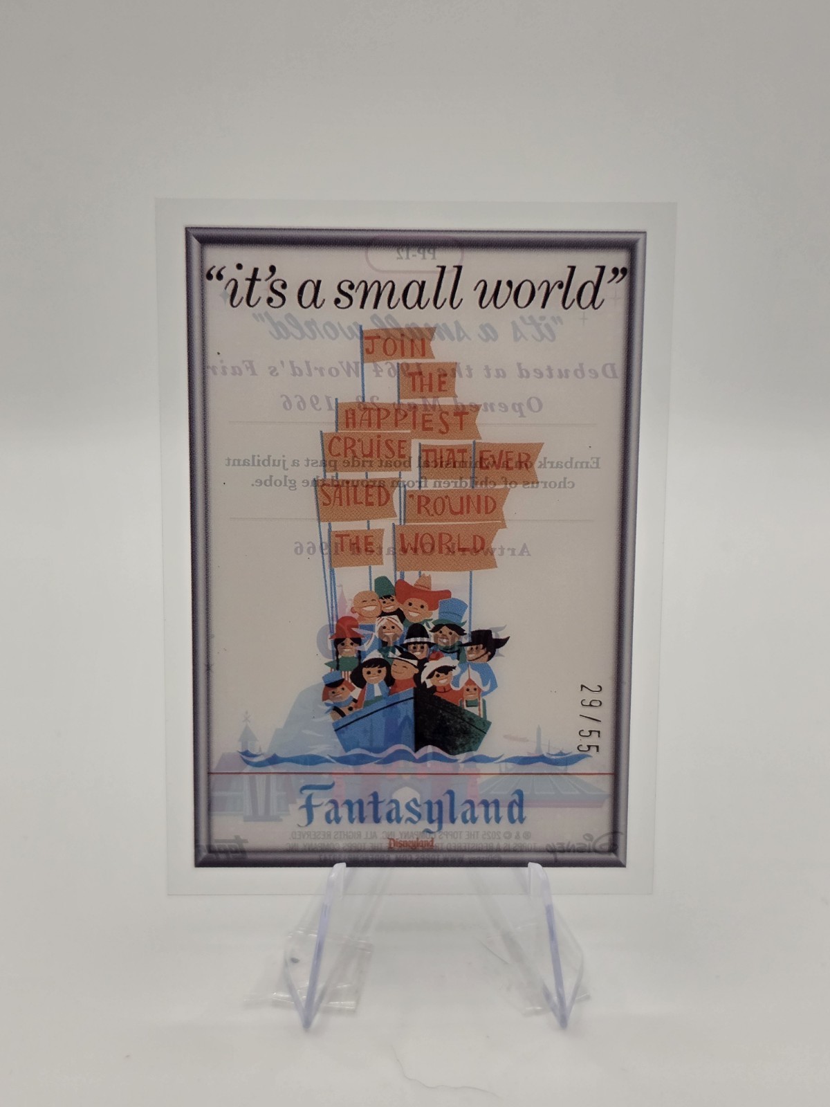 2025 Topps Disneyland 70th Its A Small World PETG Acetate Poster /55 #PP-12