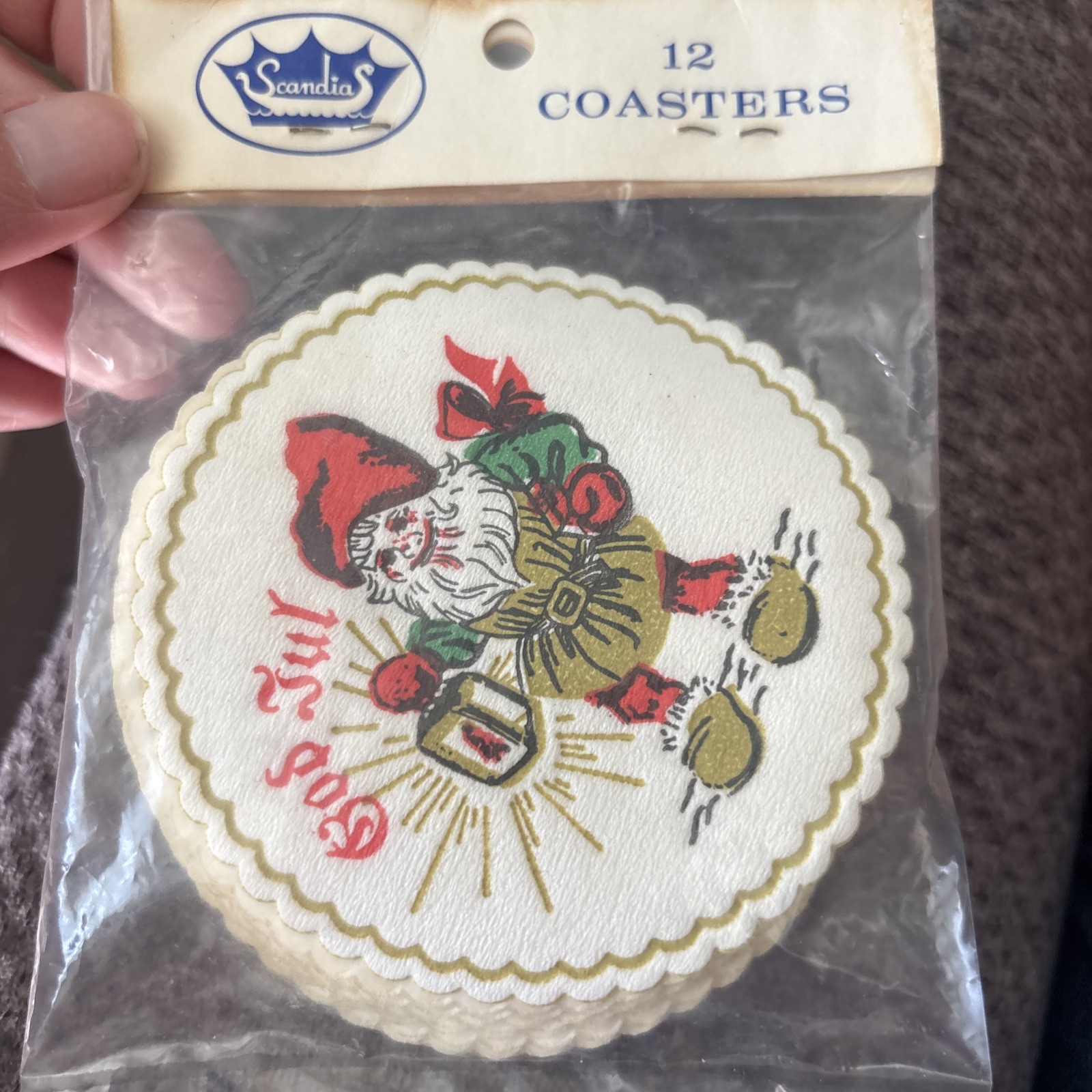 vintage Scandia 12 paper coasters Christmas vintage Scandia 12 paper coasters Christmas
