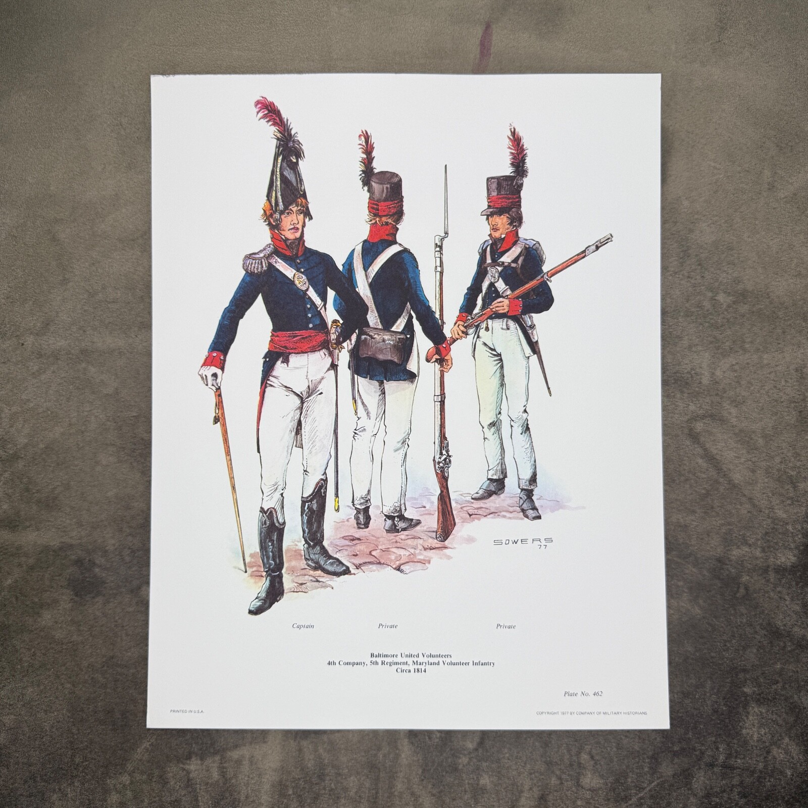 Plate 462 Military Uniforms in America Baltimore United Volunteers, 4th Company