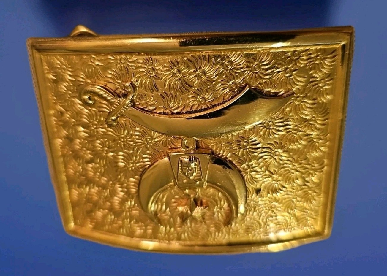 Vintage Masonic Freemasonry Shriners Sword Belt Buckle Rare Collectible