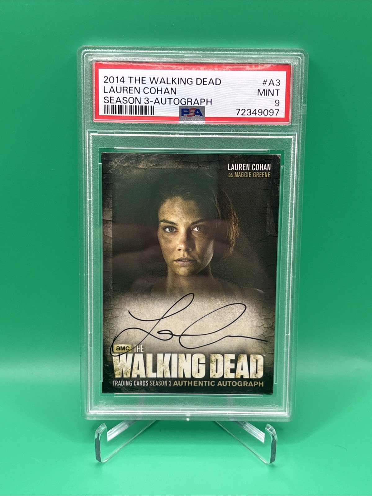 2014 Cryptozoic Walking Dead Season 3 Lauren Cohan Maggie Greene Auto PSA 9 Pop4