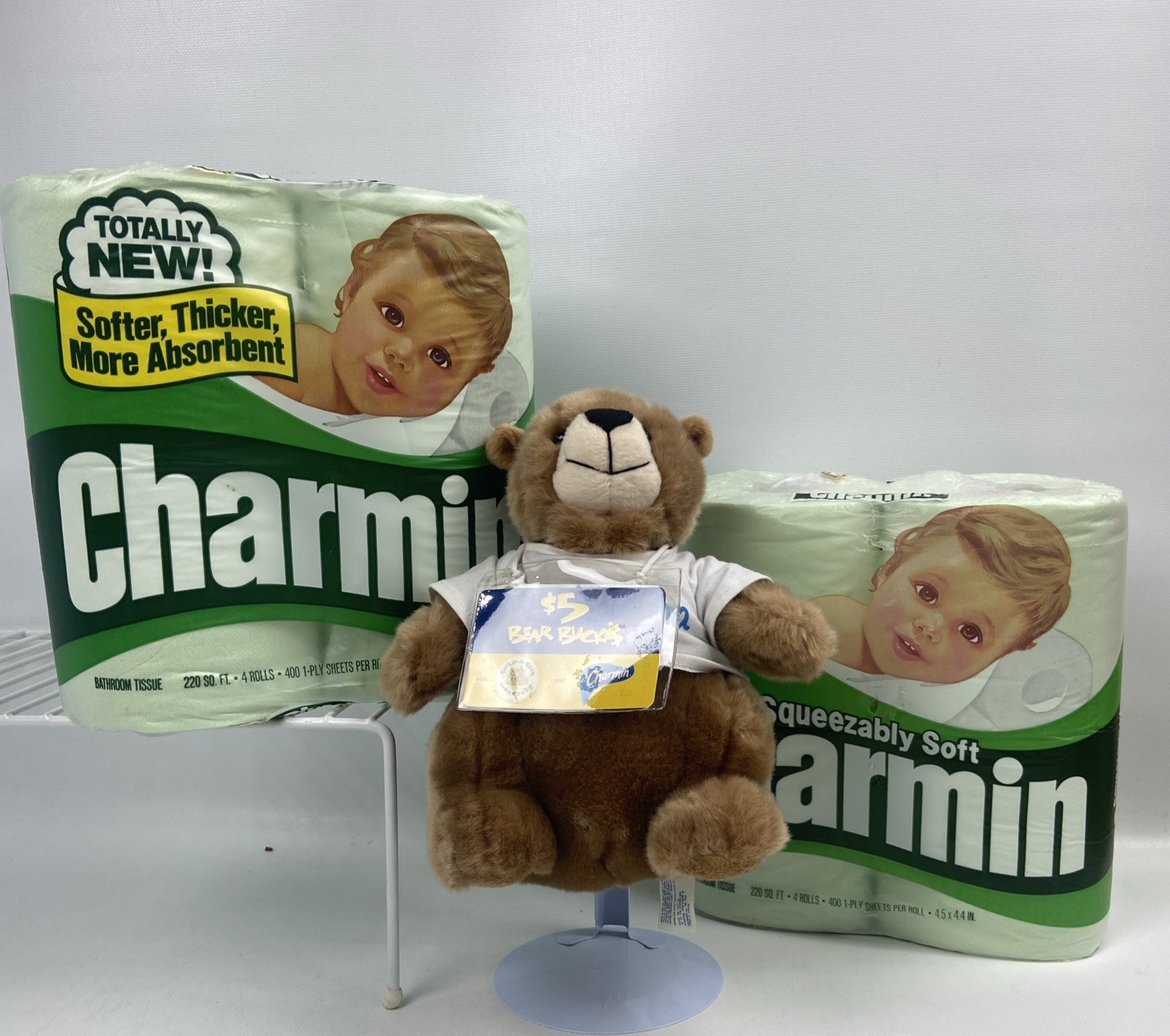 Build A Bear Charmin Toilet Paper Plush Bear & 2 Green Toilet Paper Vintage Build A Bear Charmin Toilet Paper Plush Bear & 2 Green Toilet Paper Vintage