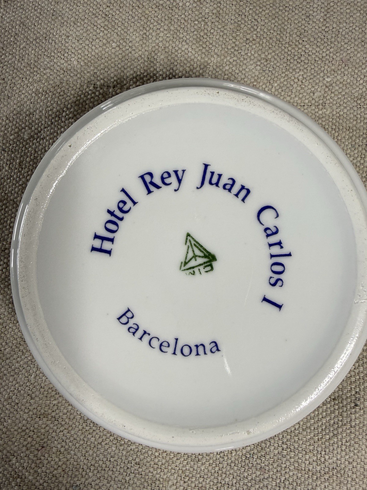 Vintage Hotel Rey Juan Carlos I Barcelona Spain Porcelain Ashtray 5 Star