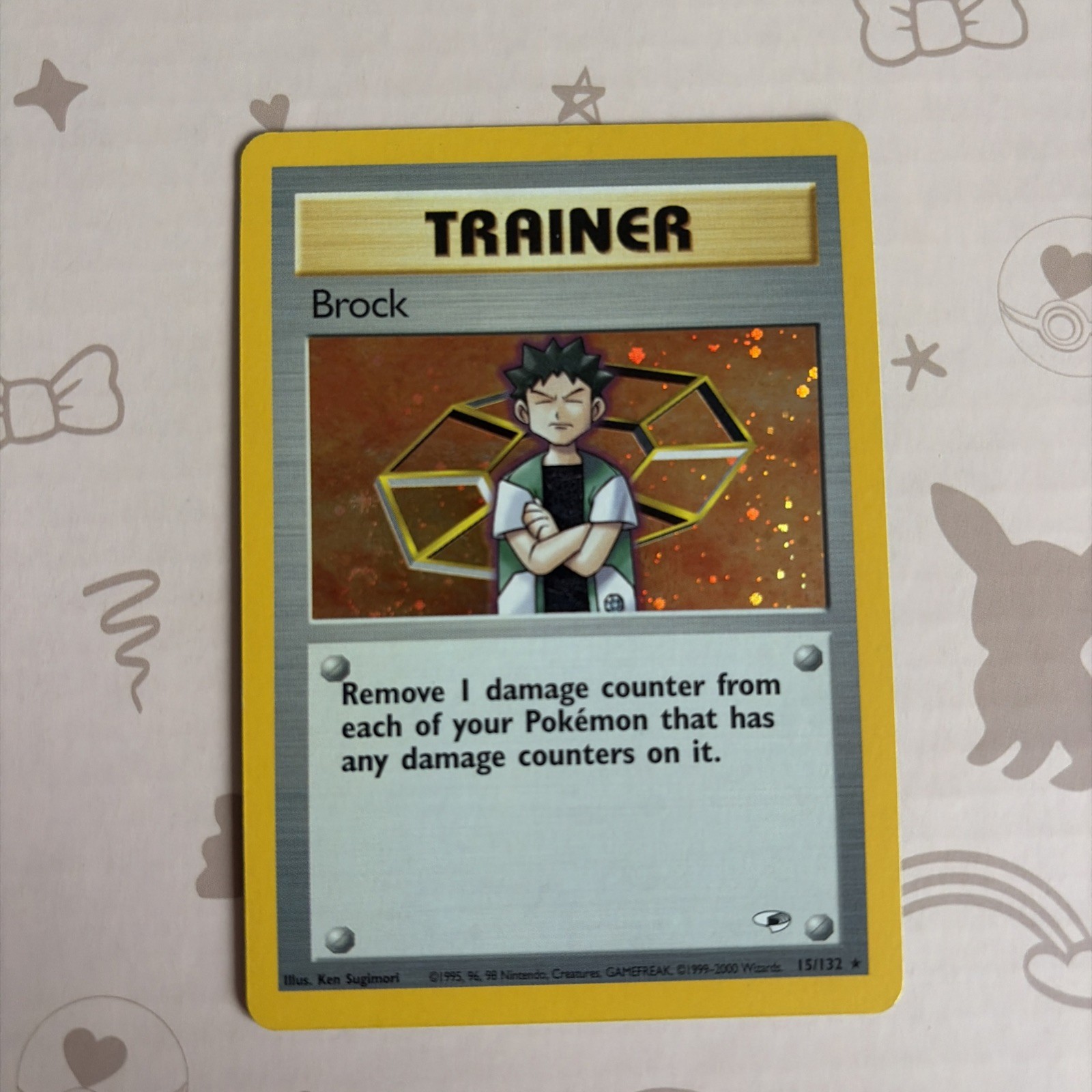 Pokémon TCG Vintage 2000 Pokemon Gym Heroes no15 Brock Trainer holo Swirl