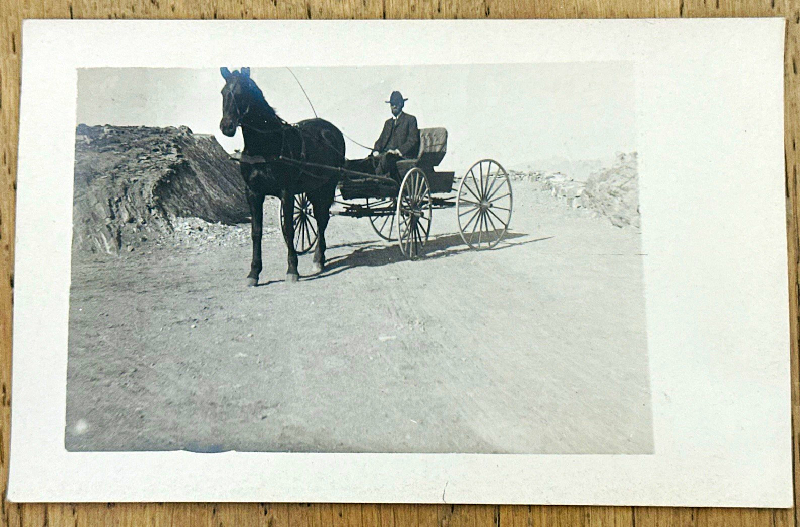 Vintage c1907 Horse Buggy RPPC Man Driving Dirt Road Skyline Drive Canon City Vintage c1907 Horse Buggy RPPC Man Driving Dirt Road Skyline Drive Canon City