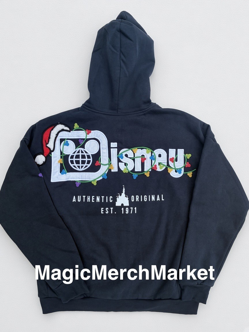 2026 Walt Disney World Parks Christmas Holiday Lights Zip Up Hoodie Adult Sizes