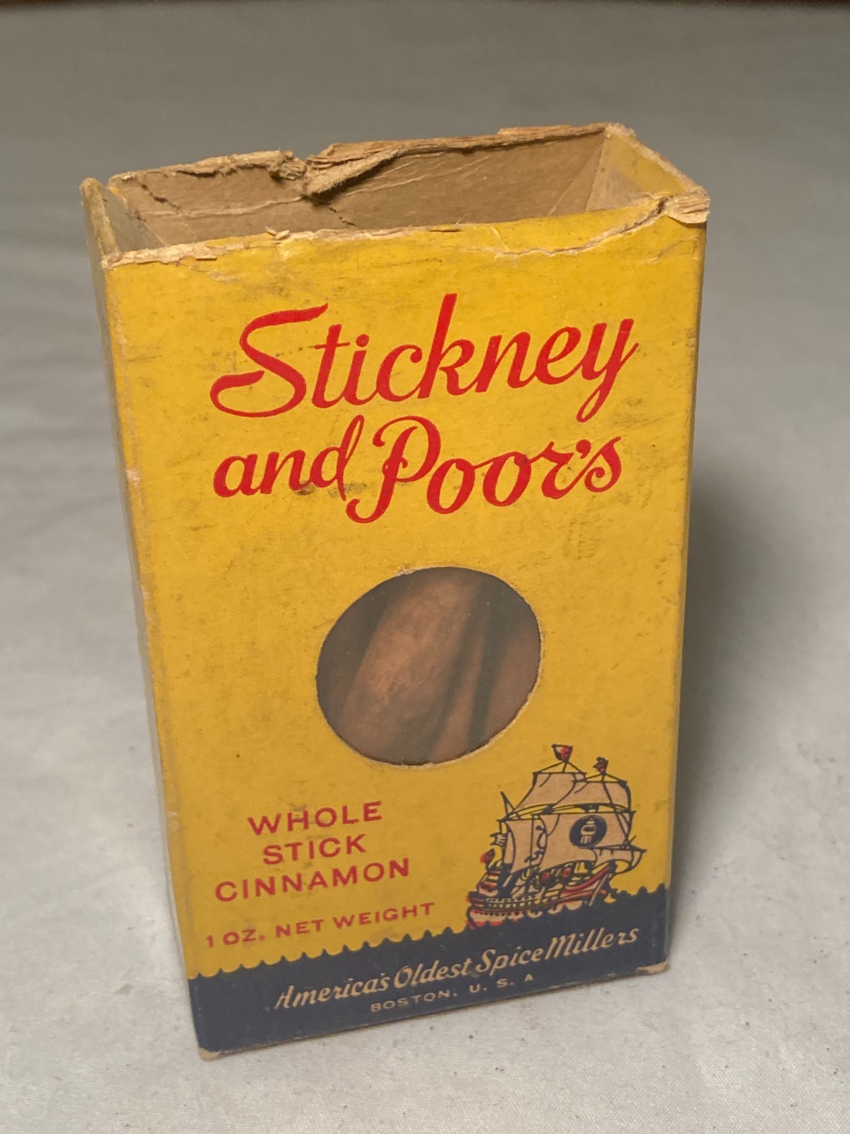 c1940s Stickney and Poor\'s Cinnamon Stickney & Poor Spice Co. Boston, Mass. Box c1940s Stickney and Poor\'s Cinnamon Stickney & Poor Spice Co. Boston, Mass. Box