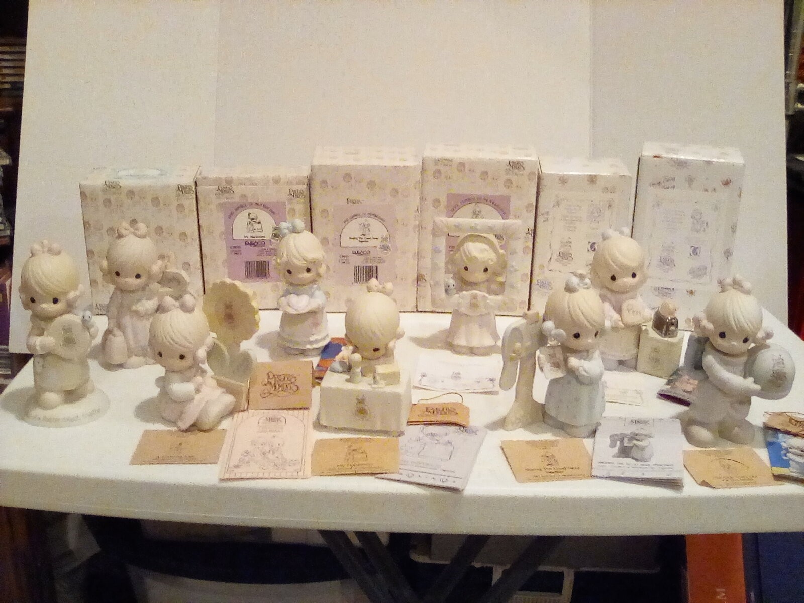 9 Enesco Precious Moments Membership Fugurines 1986 - 1997 Boxes