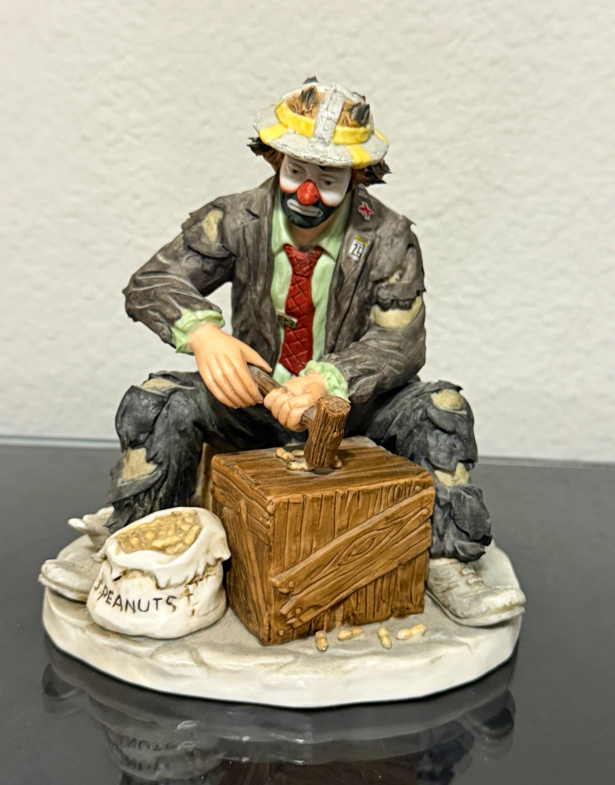 Emmett Kelly Jr Flambro Porcelain Clown Figurine Limited Edition 4661/7500 Tag