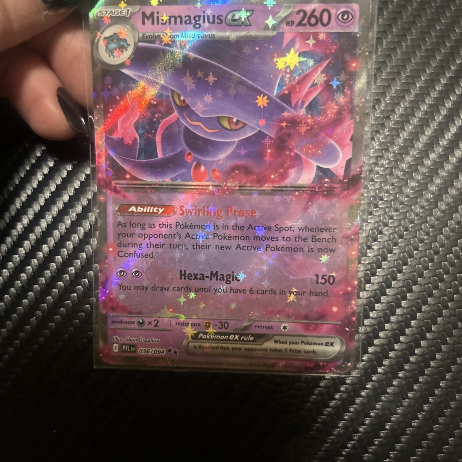 Pokémon Mismagius ex 036/091 Paldean Fates Holo NM