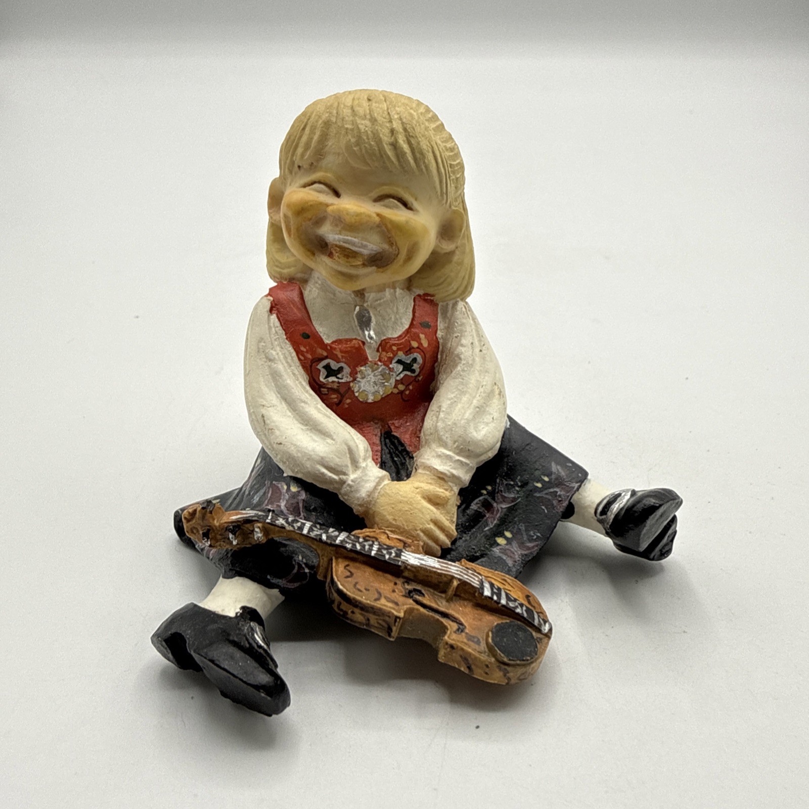 Vintage Norwegian Bunad Girl with Violin Figurine Candy Designs Folk Art Norway Vintage Norwegian Bunad Girl with Violin Figurine Candy Designs Folk Art Norway