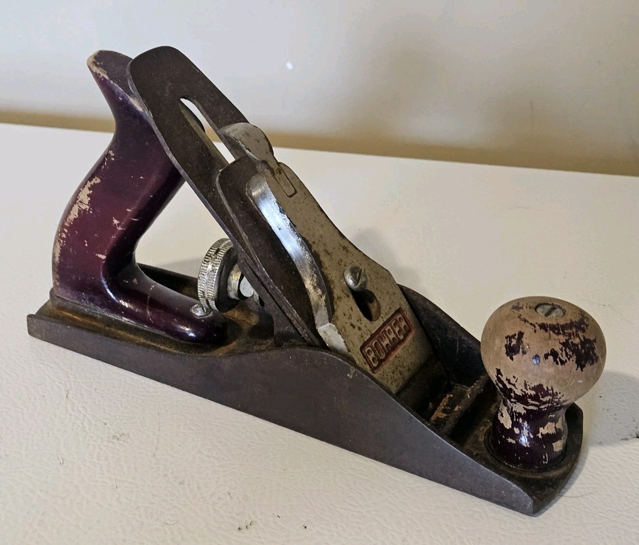 VINTAGE BOHRER WOOD BENCH PLANE NO 4 good user plane VINTAGE BOHRER WOOD BENCH PLANE NO 4 good user plane