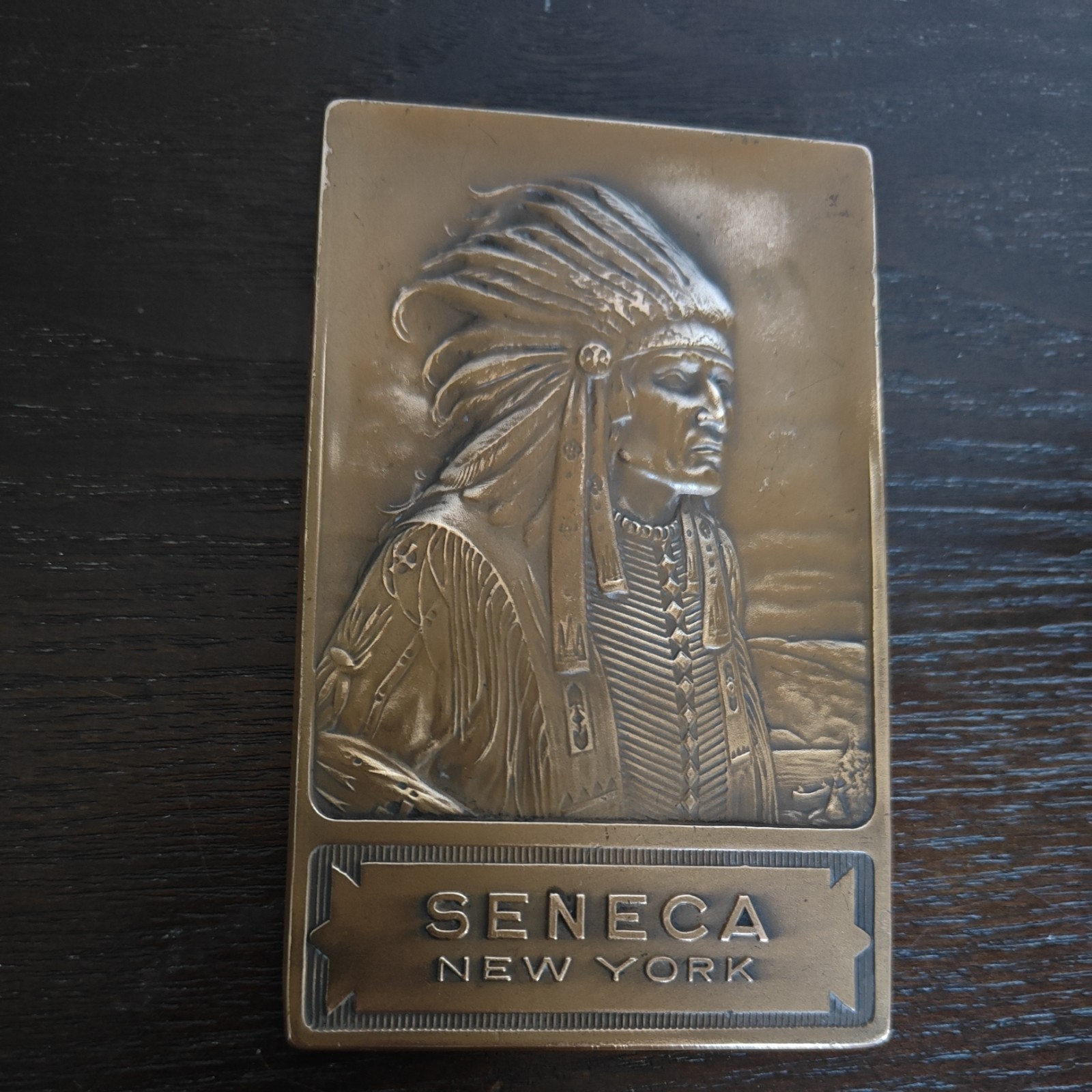 Seneca New York Brass Paper Weight Vintage