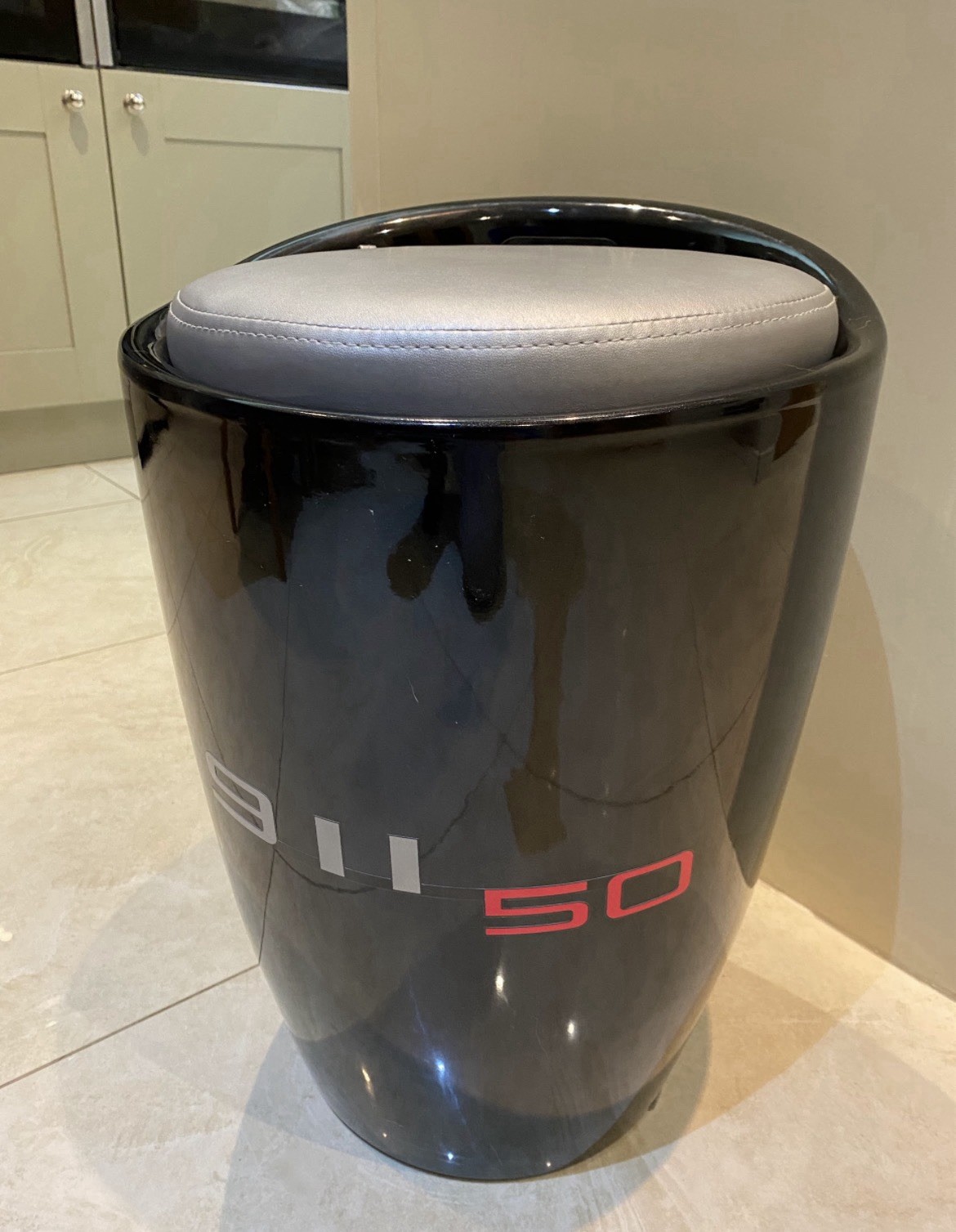 Porsche 911 50th Anniversary dealer promotional event stool - fault Porsche 911 50th Anniversary dealer promotional event stool - fault