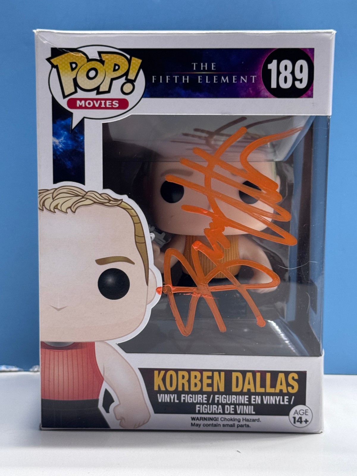 Funko Pop  THE FIFTH ELEMENT - KORBEN DALLAS #189 SIGNED COA AUTHENTICATED