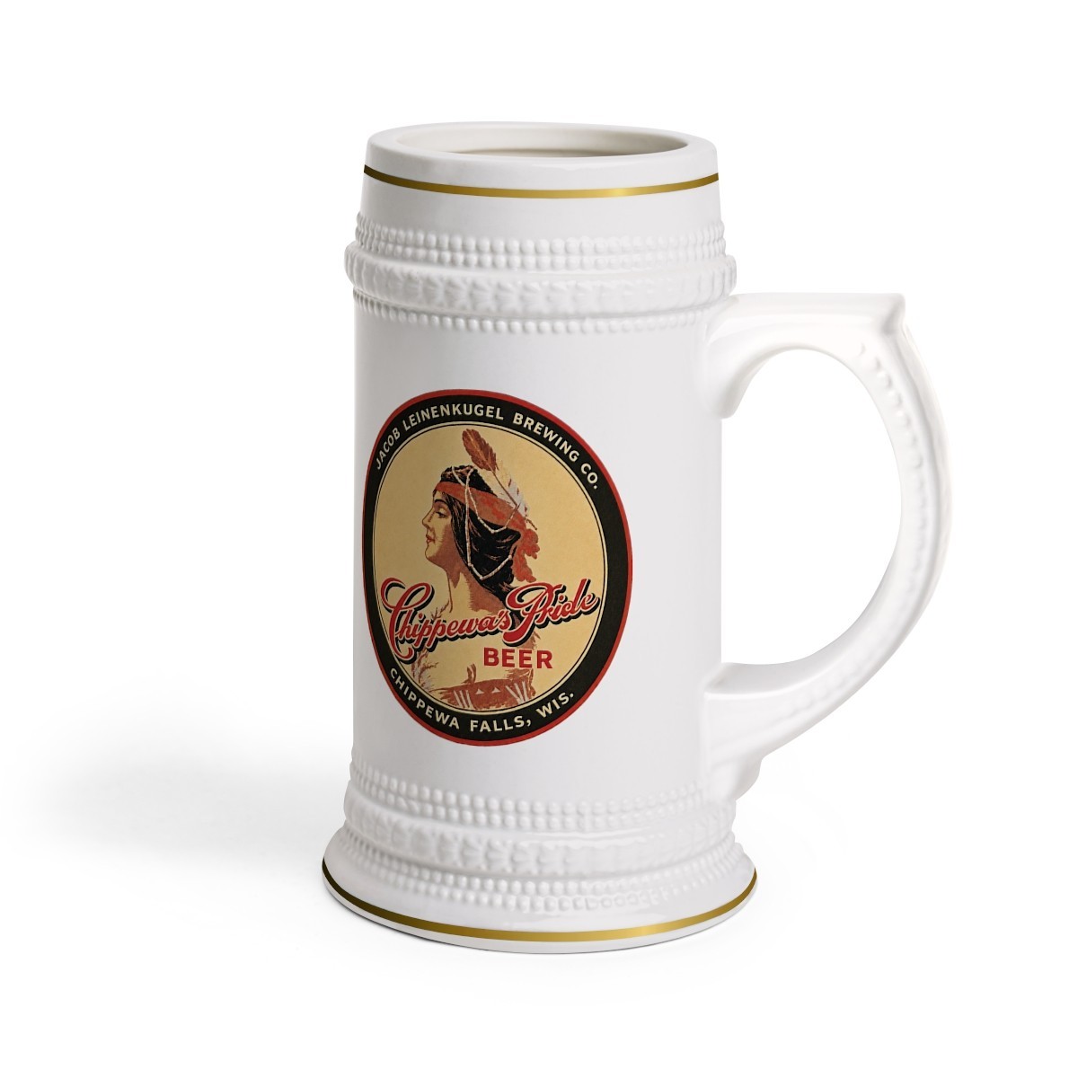 Jacob Leinenkugel Chippewa's Pride Chippewa Falls WI Native Girl Beer Stein