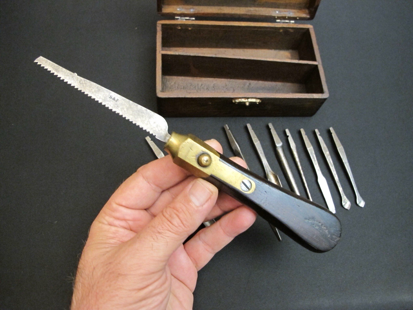 1800's Vtg “Bagshaw” changeable Saw/Screwdriver/Chisel Antique/Rare Multi Tool