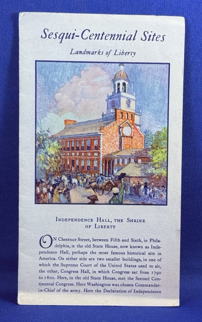 1926 Sesqui-Centennial Sites Landmarks of Liberty Map Brochure La France