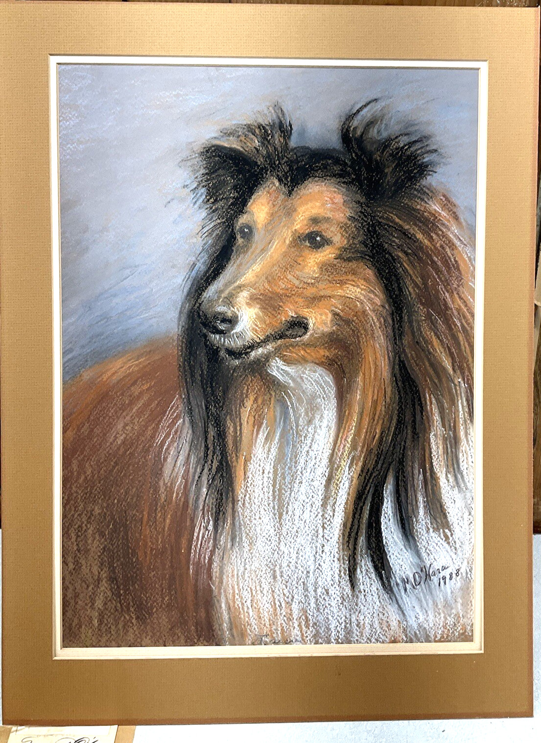 VTG Margaret O\'Hara Lassie Dog Pastel Art Rough Collie Shelti Shetland Sheepdog VTG Margaret O\'Hara Lassie Dog Pastel Art Rough Collie Shelti Shetland Sheepdog