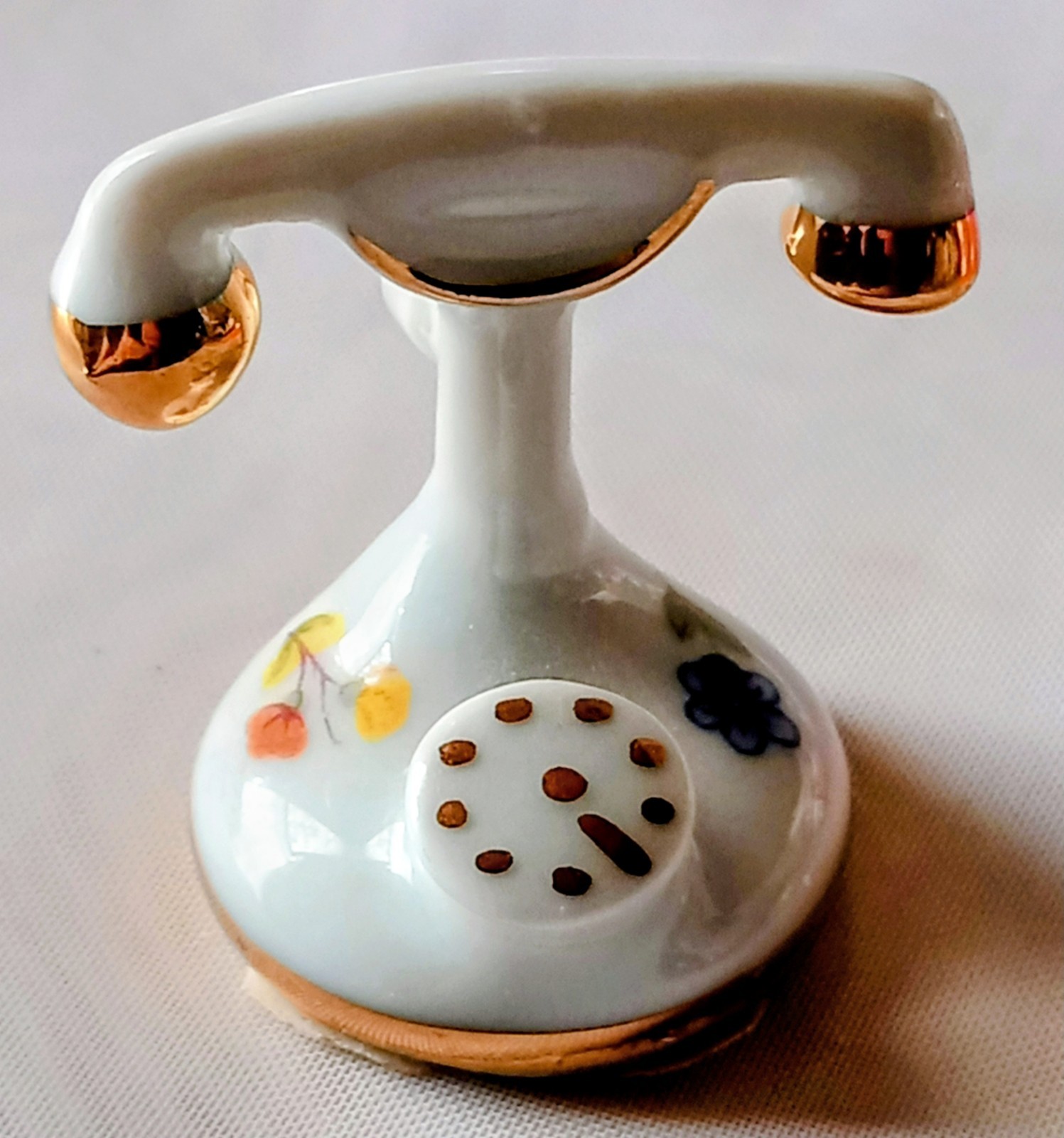 Miniature Limoges France Porcelain Telephone  1.25\