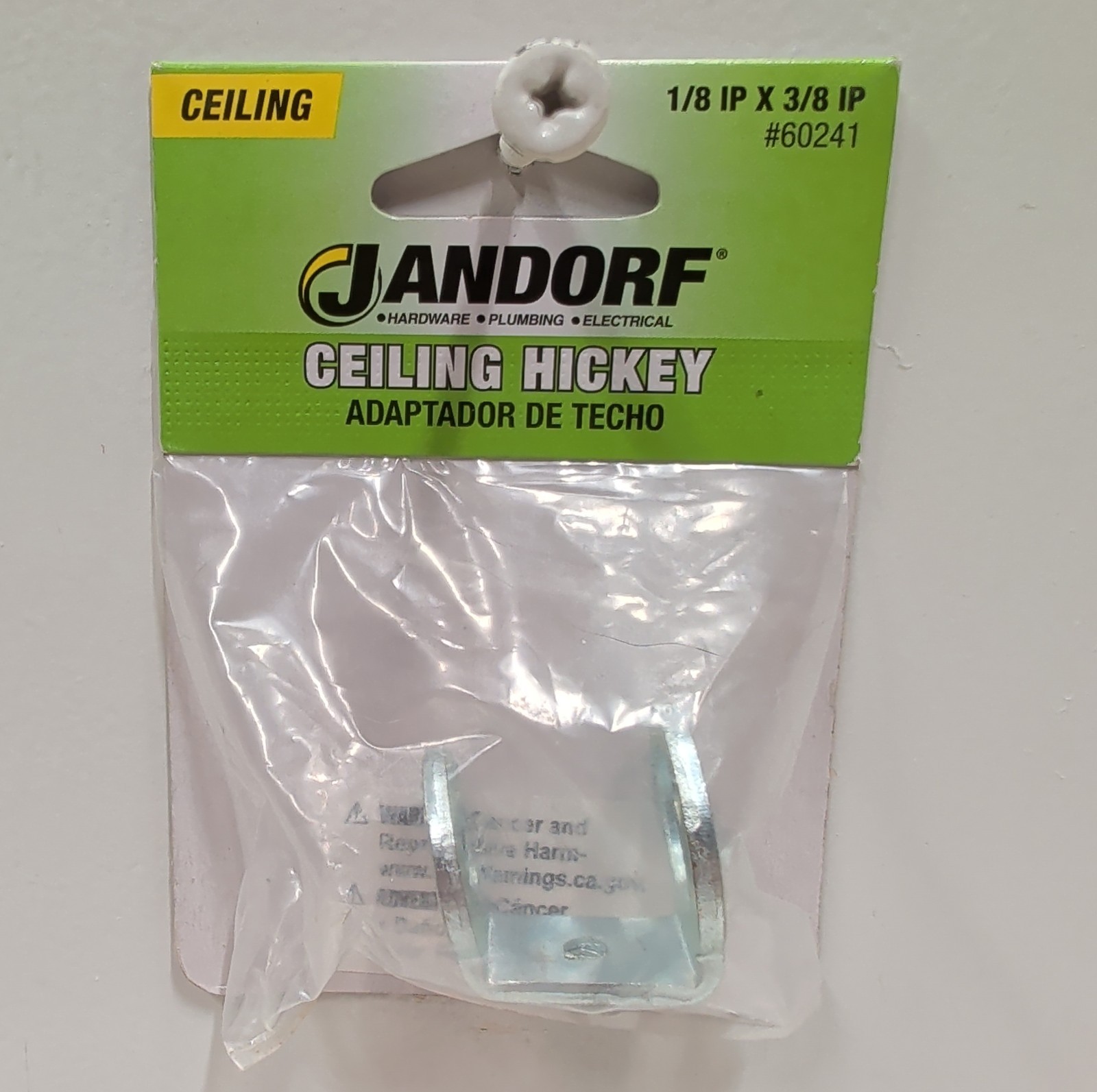 Jandorf 60241 Ceiling Hickey 1/8 x 3/8 IP Thread Zinc Drop Fixture Mount New Jandorf 60241 Ceiling Hickey 1/8 x 3/8 IP Thread Zinc Drop Fixture Mount New