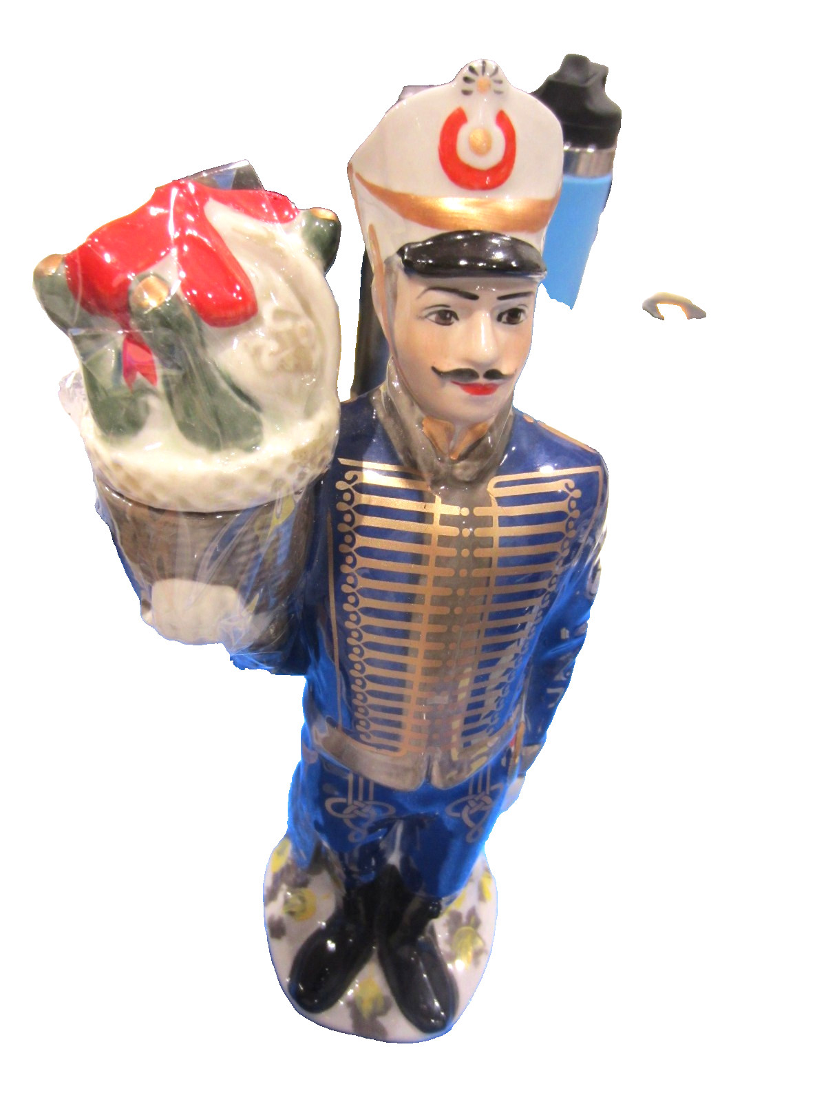 Vintage Huge Sculpture of a Hussar , ceramic decanter