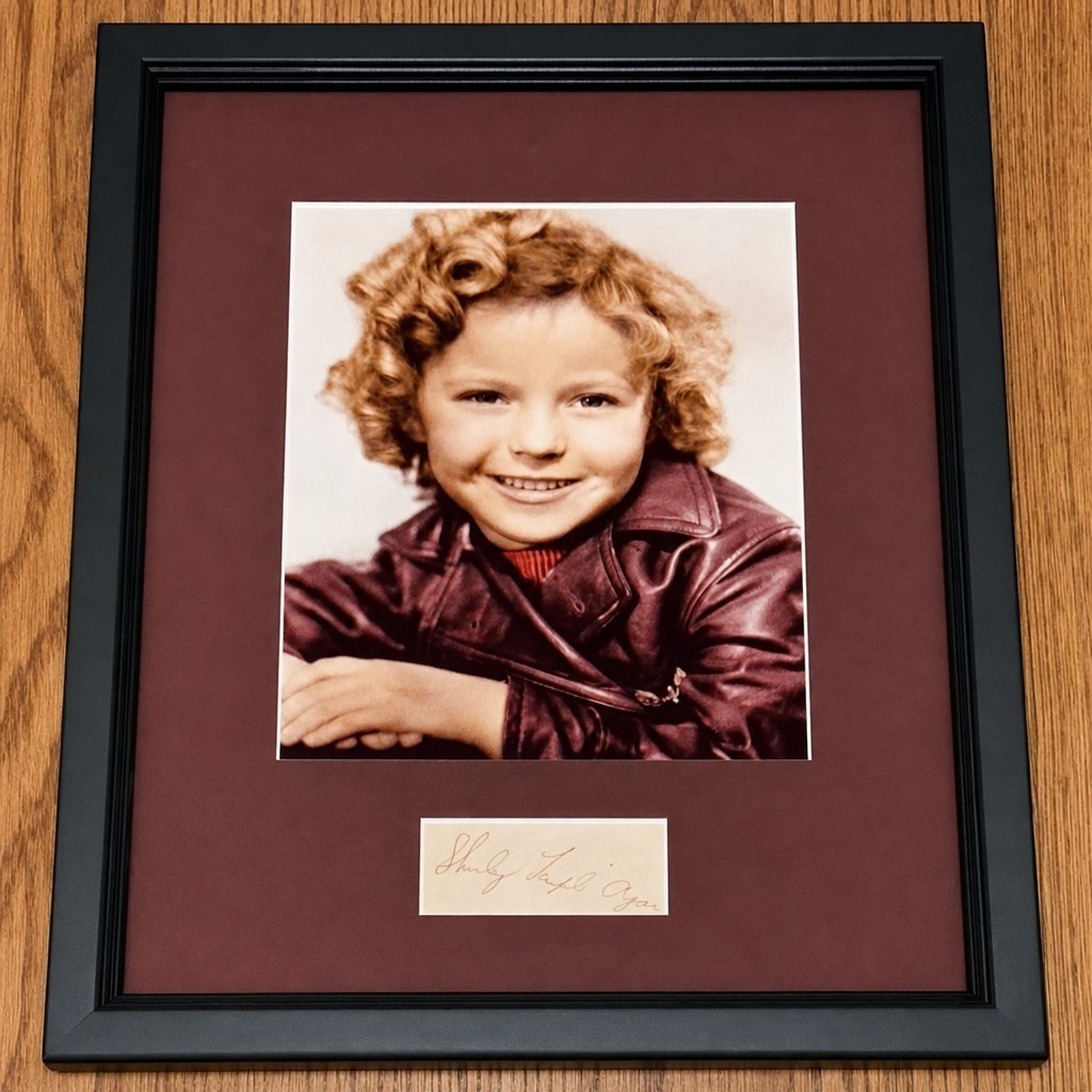 Child star Shirley Temple cut autograph signed framed w/ vintage 8x10 photo JSA Child star Shirley Temple cut autograph signed framed w/ vintage 8x10 photo JSA