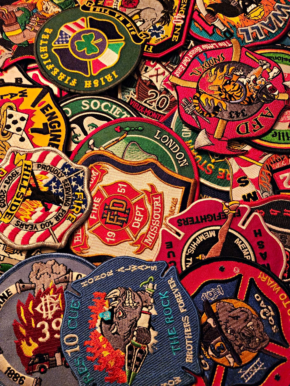 Lot of 20 United States Fire Department Patches 